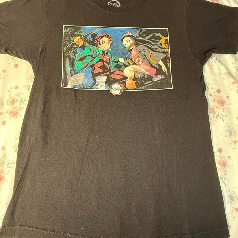 Demon Slayer Tanjiro Nezuko Anime‎ Graphic Tee Black Size M